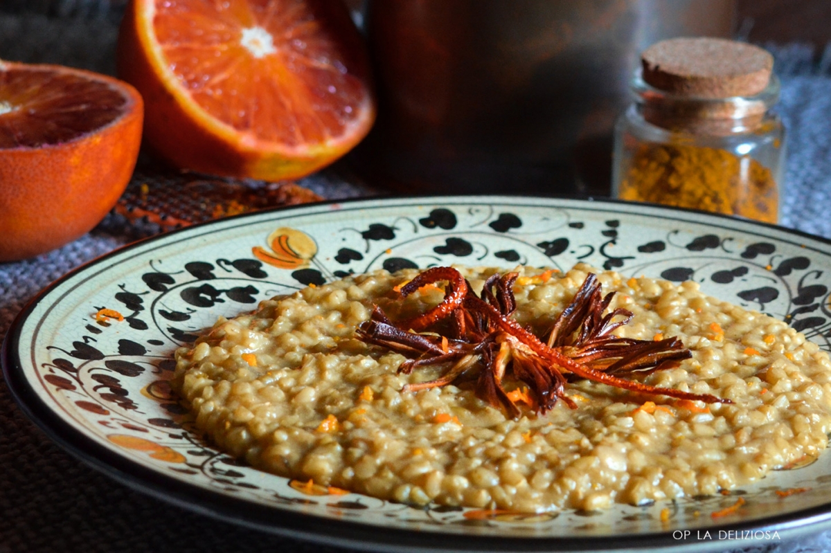 Risotto Arancia Rossa e carciofi